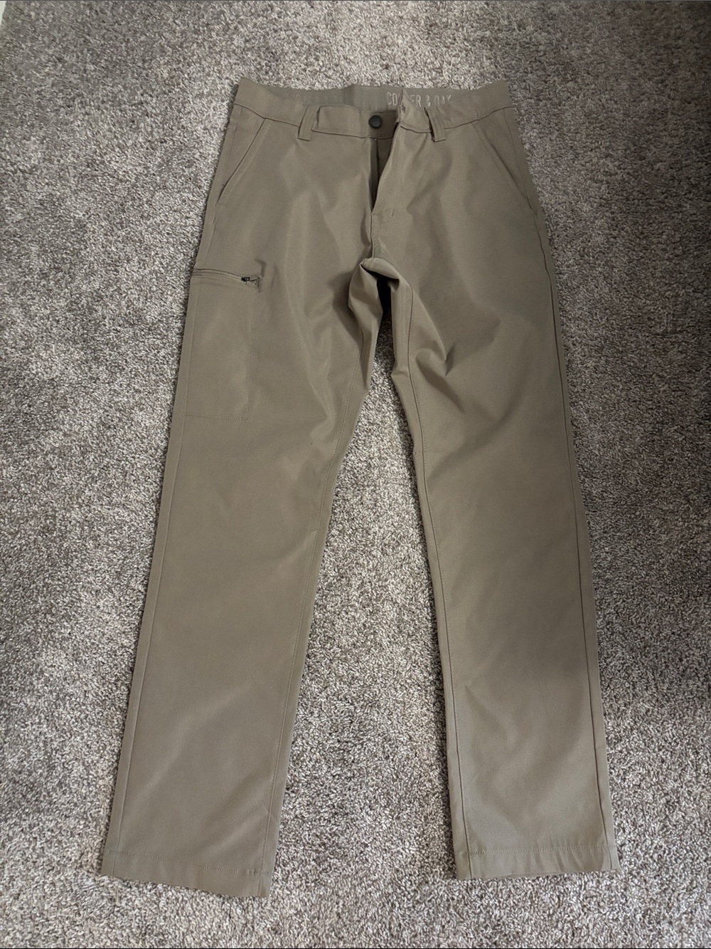 Men's Copper & Oak Polyester Straight-Leg Pants